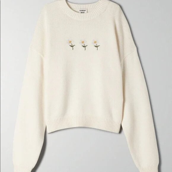 Aritzia Sunday Best Wool Daisy Dash Sweater Size Medium - Picture 3 of 9